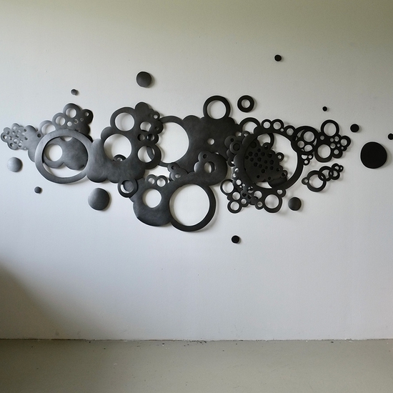 Andreas Kocks: Dschinn (#2124G), 2021-2022, Graphite on watercolor paper, 56.75 x 146.5 x 2 inches
