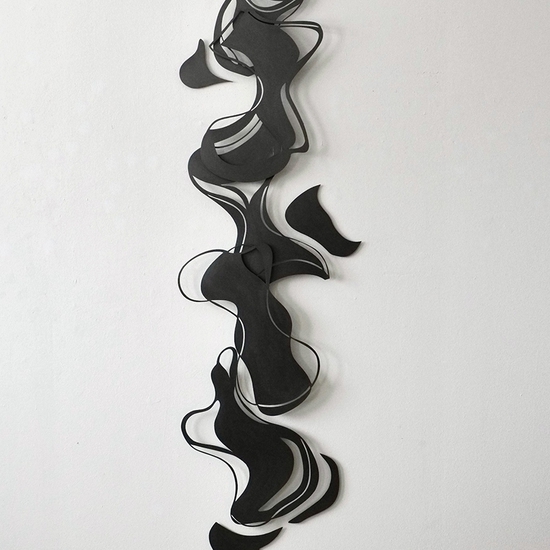 Andreas Kocks: Flaneur (#2447SG), 2025, Steel and Graphite, 83x23x1 Inch