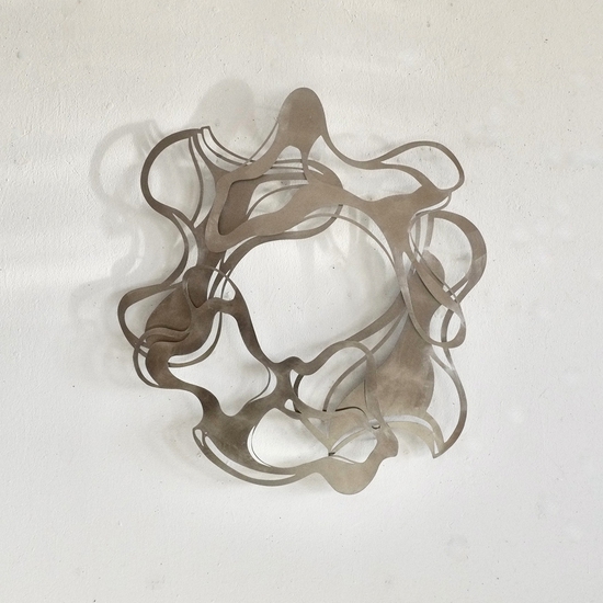 Andreas Kocks: Four Of Us (#2449P), 2025, Steel, Palladium Leaf, 32x29x1 inch,