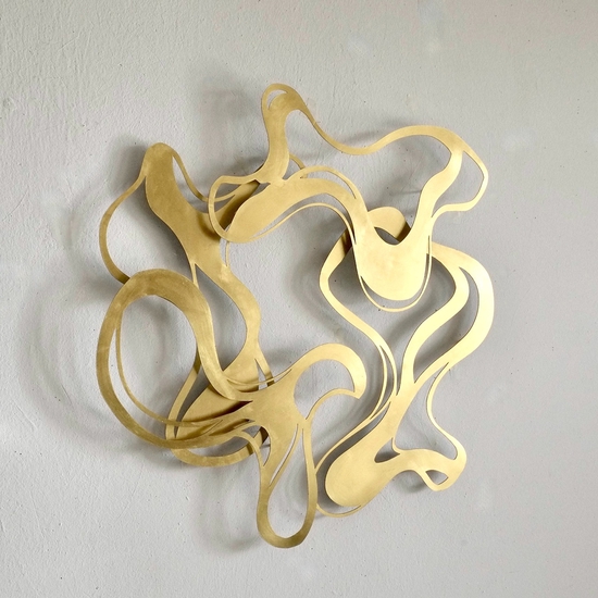 Andreas Kocks: Four Of Us (#2469AU), 2025, Steel, Gold Leaf,22x22x1 Inch