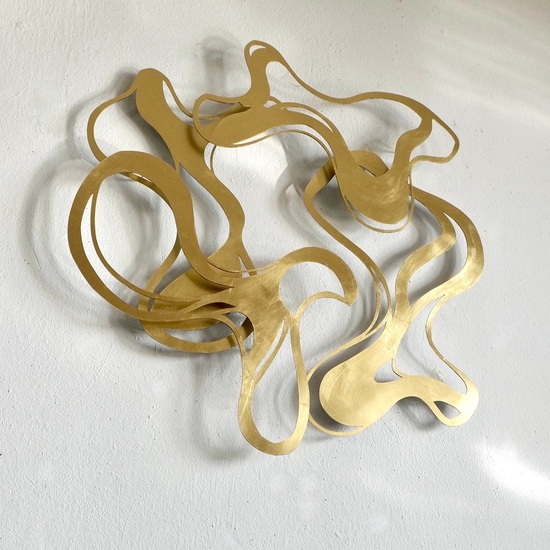 Andreas Kocks, Four Of Us (#2469AU), 2025, Steel, Gold Leaf,22x22x1 Inch