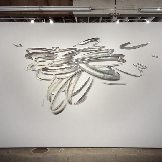 Andreas Kocks: Impending Bloom (#1805A), 2018, Aluminum on watercolor paper, 72.85 x 141.73 x 2 inches