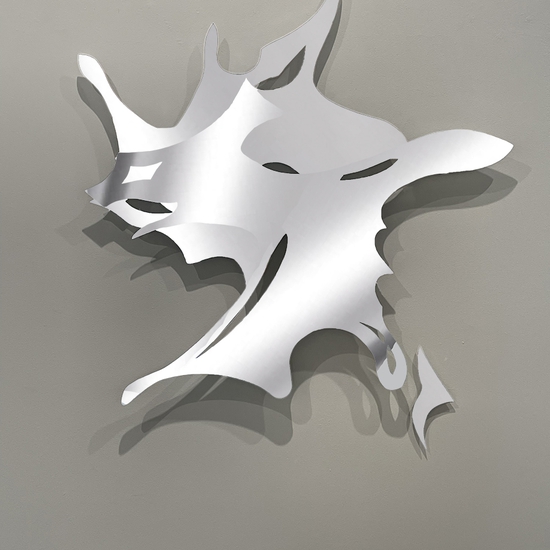 Andreas Kocks, Reading the Air (#2472V), 2025, Stainless Steel, Polished, 35x32x1 inch.