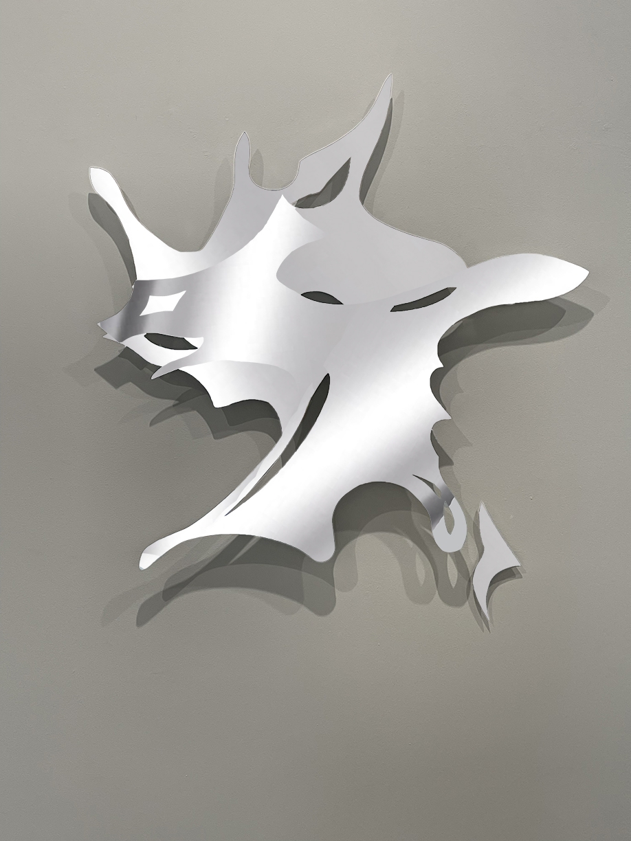 Andreas Kocks, Reading the Air (#2472V), 2025, Stainless Steel, Polished, 35x32x1 inch.