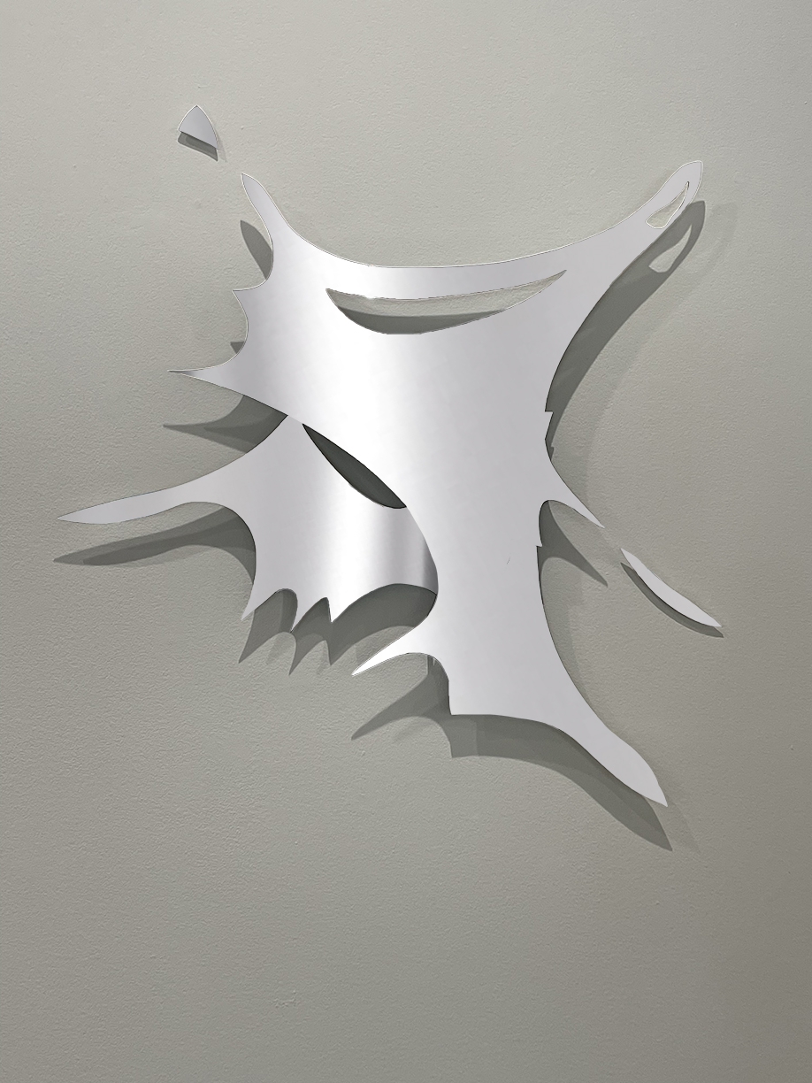 Andreas Kocks: Reading the Air (#2473V), 2025, Stainless Steel, Polished, 32 x 32 x 1 inch.