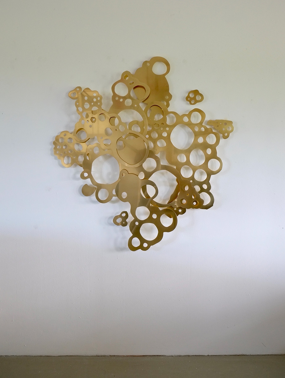 Andreas Kocks: Solid Ether (#2106B), 2021, coated brass, 54 x 50.5 x 2.75 inches