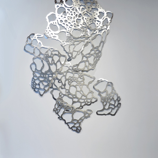 Andreas Kocks: Solid Ether II (#1807A), 2018, Aluminum on watercolor paper, 100 x 71 x 2 inches