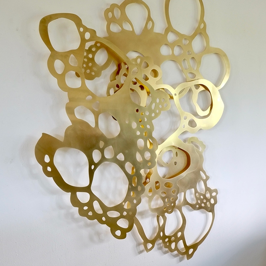 Andreas Kocks: Solid Ether (#2107B), 2021, Coated brass, 73 x 56 x 2.75 inches, edition of 2
