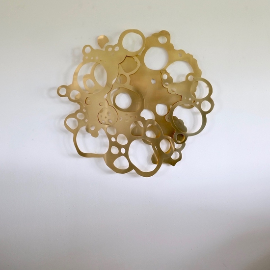 Andreas Kocks: Solid Ether (#2105B), 2021, Coated brass, Edition of 2, 45 x 48 x 2.75 inches