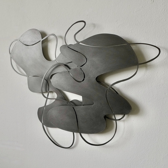 Andreas Kocks, Two of Us (#2443SG), 2025, Steel, Graphite, 20x25x1 inch.