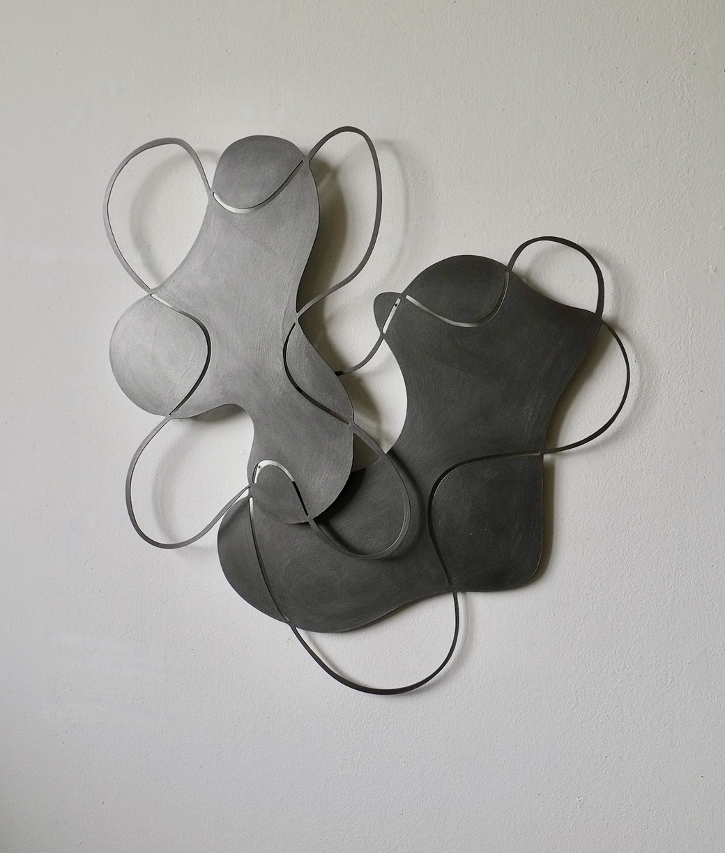 Andreas Kocks, Two Of Us (#2444SG), 2025, Steel, Graphite, 25.5x24x1 inch