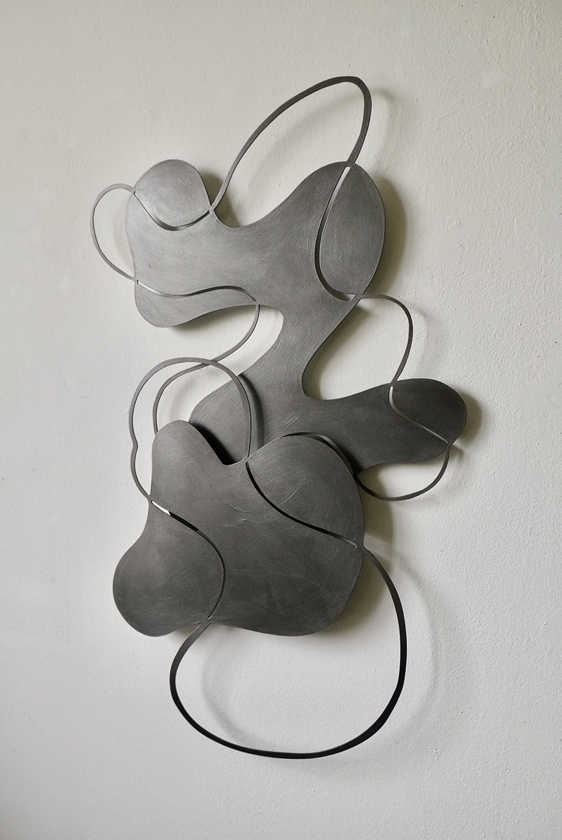 Andreas Kocks, Two Of Us (#2445SG), 2025, Steel, Graphite, 30x19x1 inch