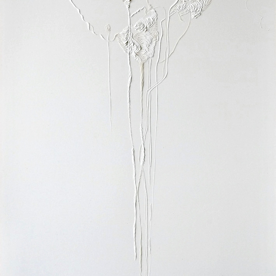 Andreas Kocks: Whiff I (#1912w), 2019, Carved watercolor paper, 32.5 x 24.5 inches