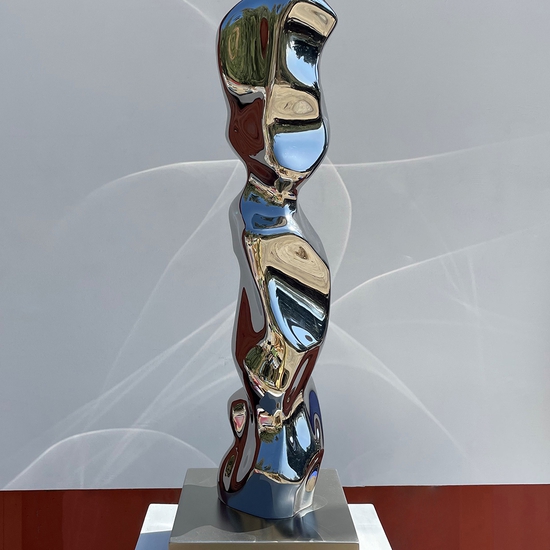 Jon Krawczyk: The Touch, 2022, Polished stainless steel, 30 x 8 x 8 inches