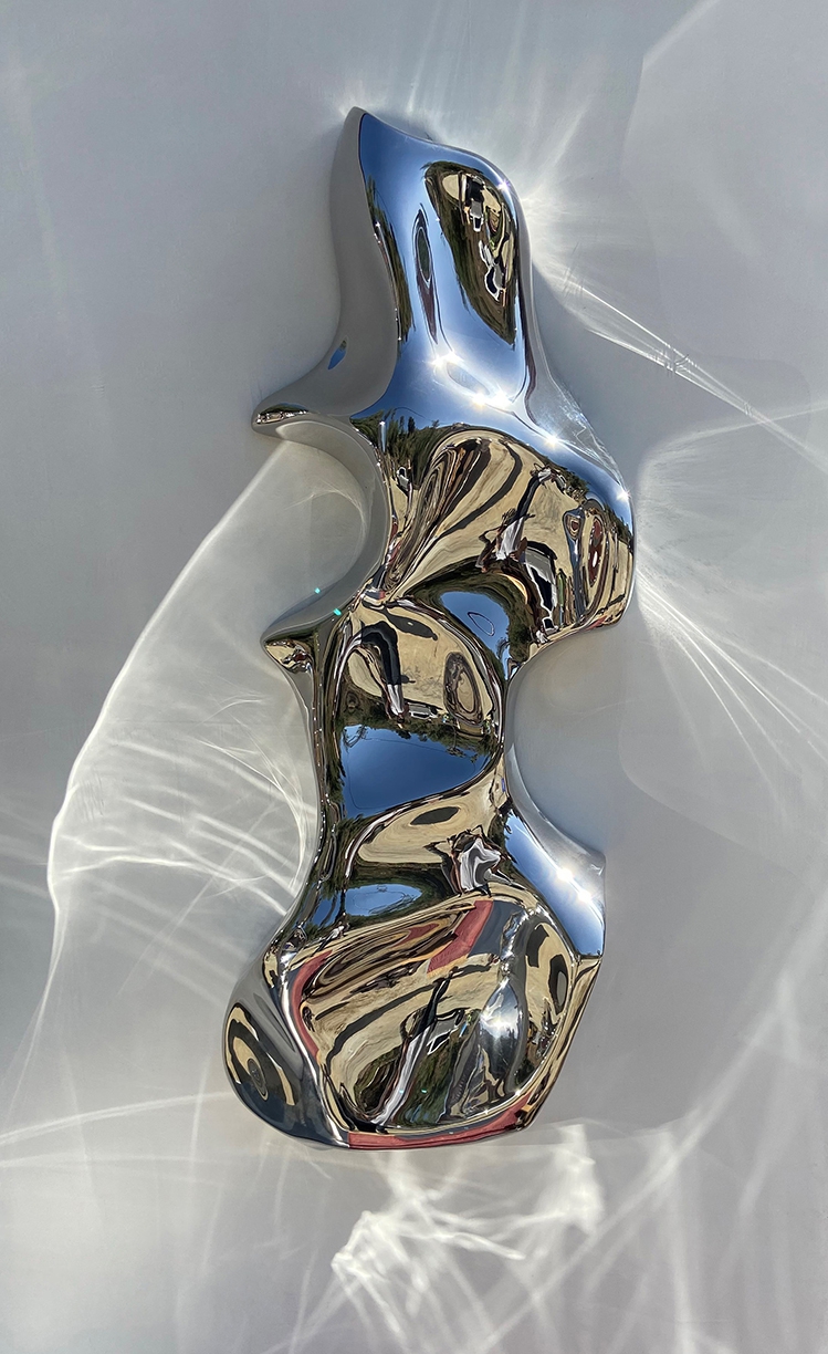 Jon Krawczyk: WOW, 2022, Polished stainless steel, 45 x 17 x 6 inches