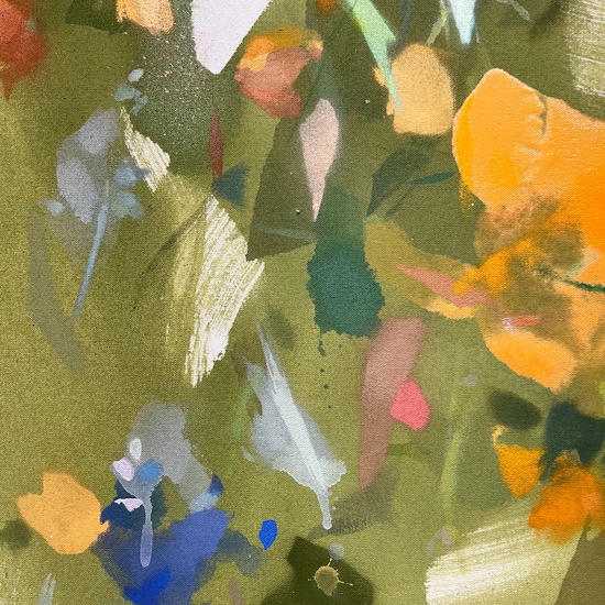 Details of "April (California Poppies and Lupine)"