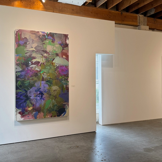 "Thistle" and "Camellia in Flight" in Emily Leonard's 2024 Solo Exhibition