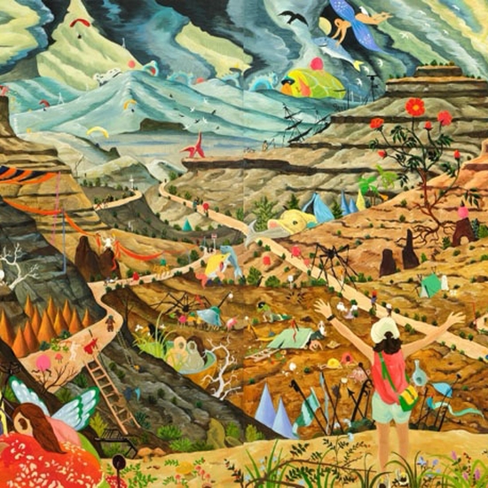 Hyunjeong Lim, Canyonlands, 2026, Acrylic, oil on canvas, 36 x 96 inches, Diptych