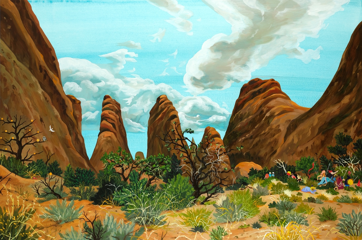 Hyunjeong Lim, Devil's Garden, 2026, Acrylic, oil on canvas, 24 x 36 inches