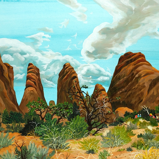 Hyunjeong Lim, Devil's Garden, 2026, Acrylic, oil on canvas, 24 x 36 x .75 inches
