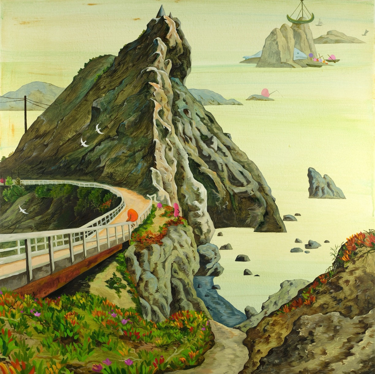 Hyunjeong Lim, Point Bonita, 2026, Acrylic, oil on canvas, 30 x 30 inches