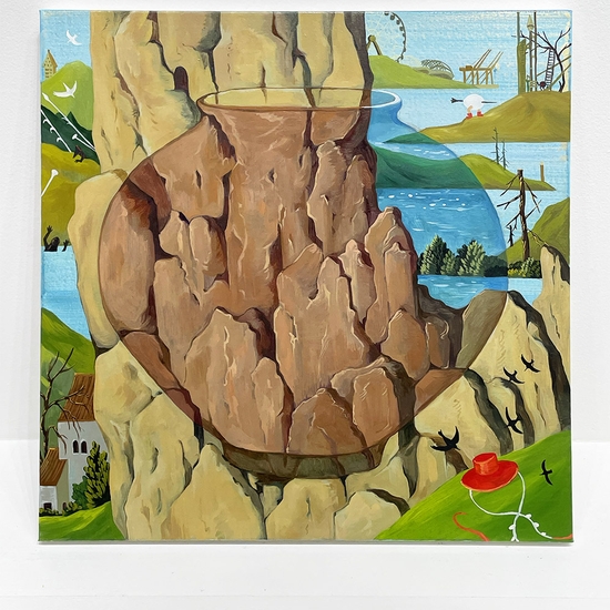 Gallery install of 'Rocky Moon Jar'