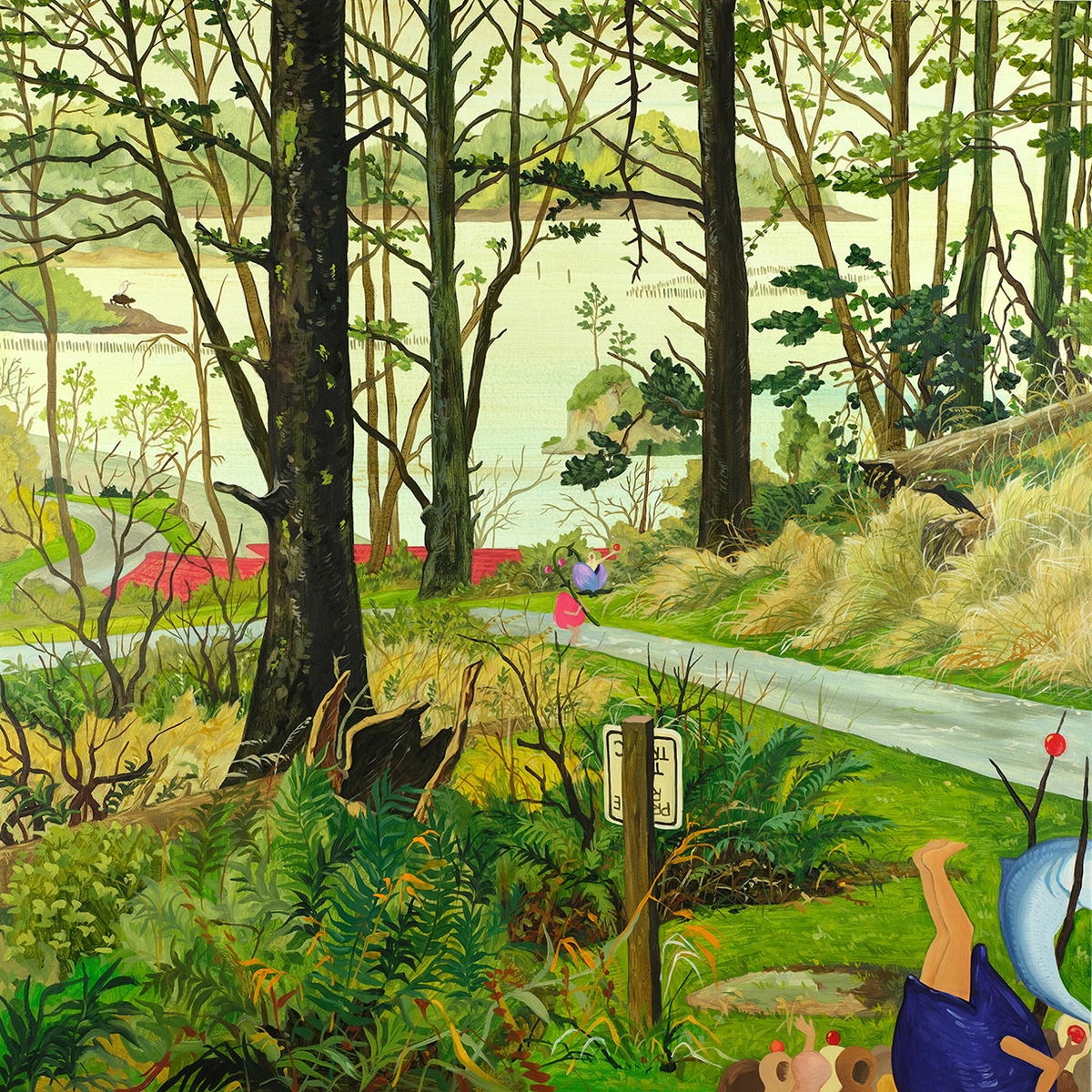 Hyunjeong Lim, Ruby Island, 2026, Acrylic, oil on canvas, 30 x 30 inches