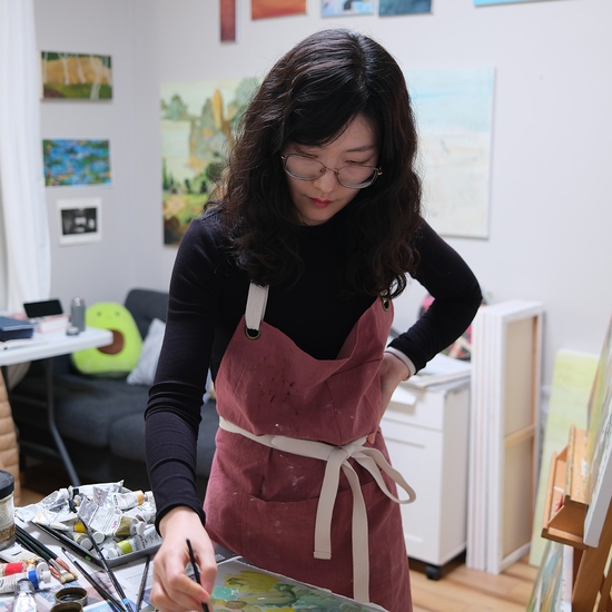Hyunjeong Lim in her studio, 2026