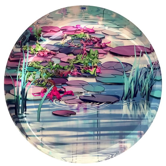 Jessica Litchenstein: Water Lilies, 2019, C-printed mounted to acrylic, Edition of 50, 13 x 13 x 2.25 inches