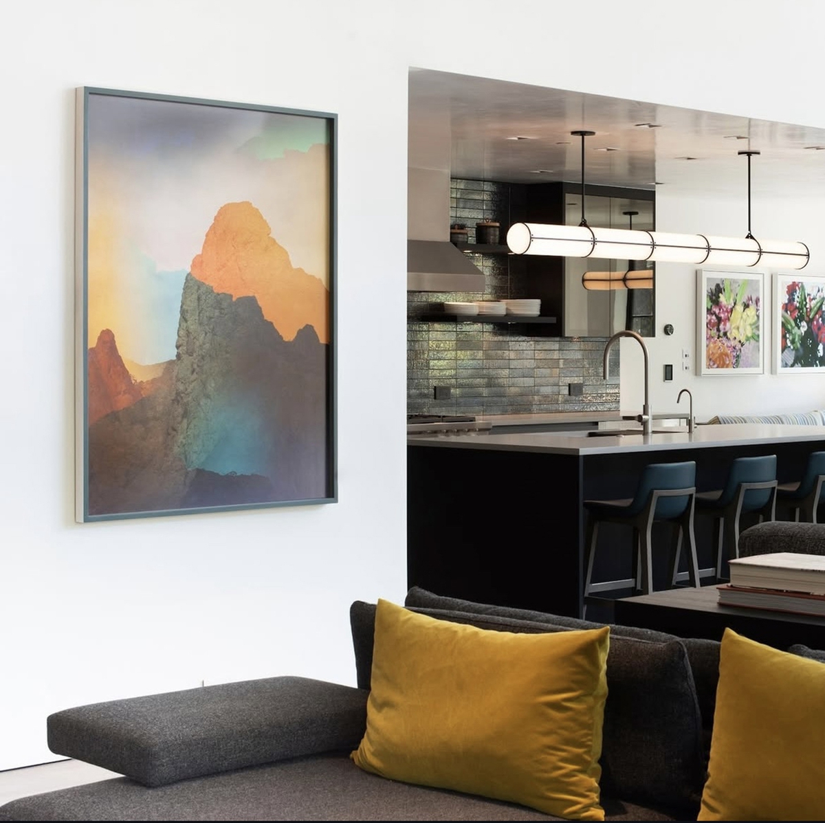 Terri Loewenthal installation in the Aspen Street Lodge, Aspen, CO