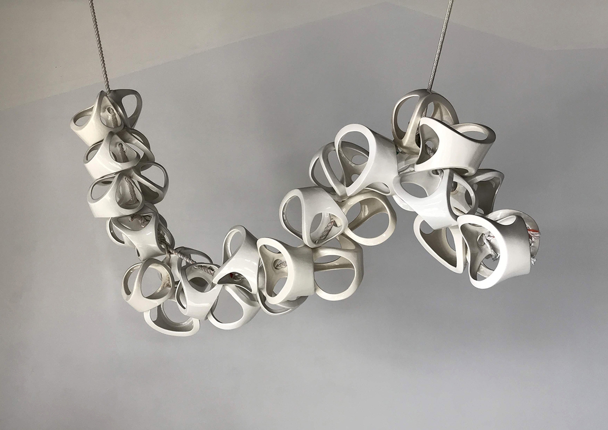 Matt Gagnon: Ceramic Light (Spine), 2020, Ceramic, available in clusters of approximately 5, 10, 15, or 20 elements
