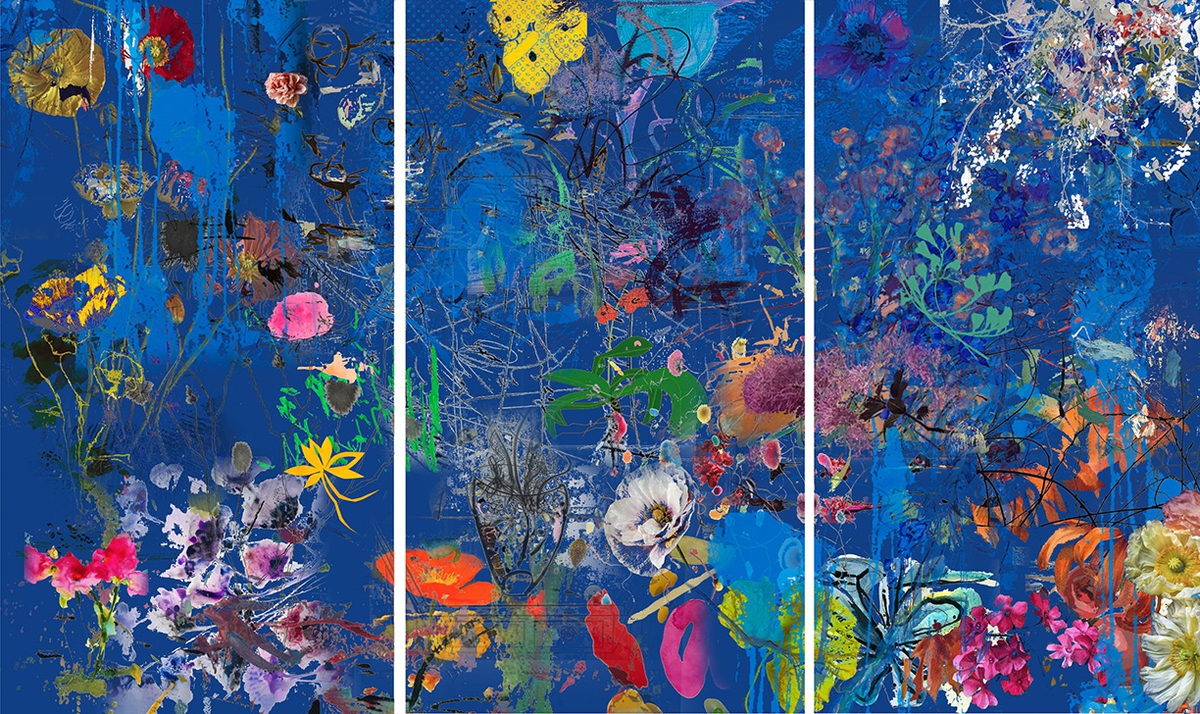 Irene Mamiye: Homage 0024 Triptych, 2021, Archival pigment print, 48 x 84 inches