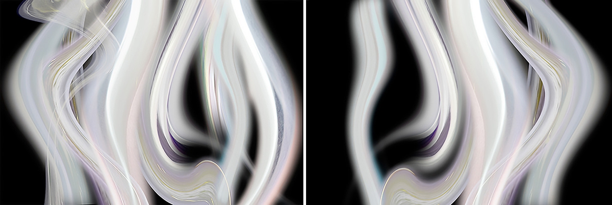 Irene Mamiye: Veils 0846 & 0842 Diptych, 2014, Archival pigment print, 36 x 108 inches (36 x 54 inches each)