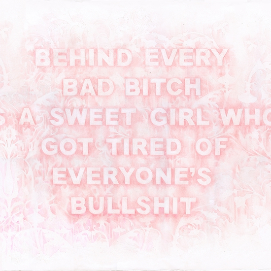 Amanda Manitach: Behind Every Bad Bitch Is a Girl Who Got Tired of Everyone's Bullshit, 2020, Colored pencil on paper, 25 x 40 inches