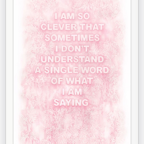 Amanda Manitach: Clever You (I AM SO CLEVER THAT SOMETIMES I DON’T UNDERSTAND A SINGLE WORD OF WHAT I AM SAYING — OSCAR WILDE), 2022, Colored pencil on paper, 52 x 31 inches