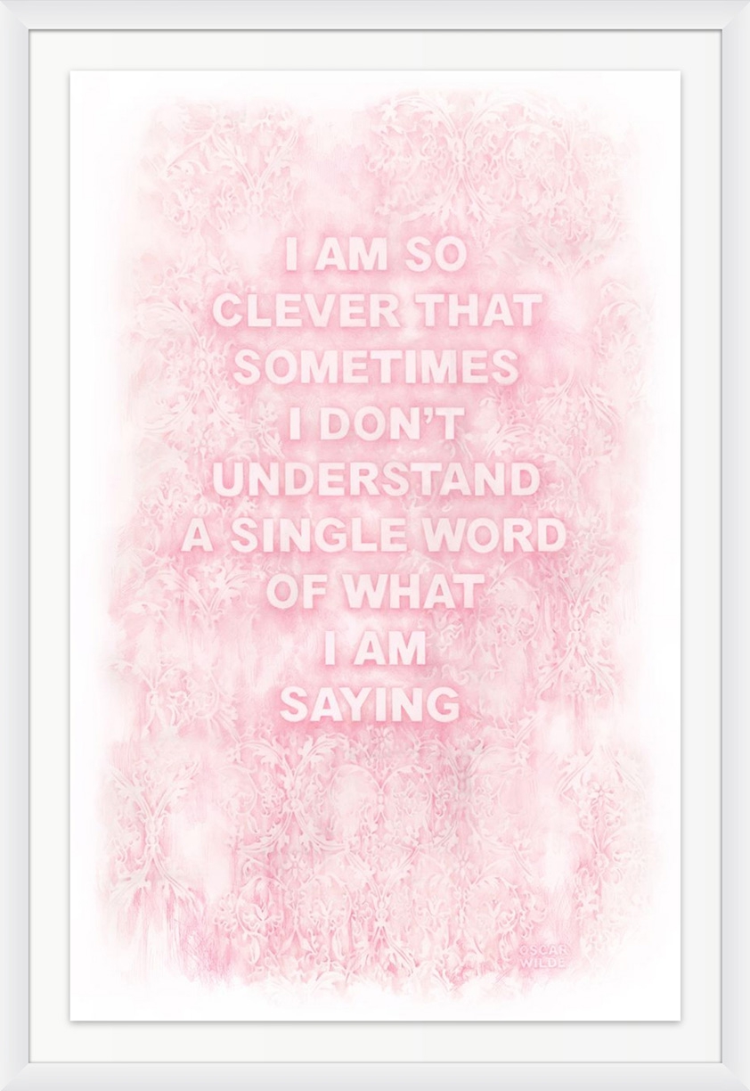 Amanda Manitach: Clever You (I AM SO CLEVER THAT SOMETIMES I DON’T UNDERSTAND A SINGLE WORD OF WHAT I AM SAYING — OSCAR WILDE), 2022, Colored pencil on paper, 52 x 31 inches