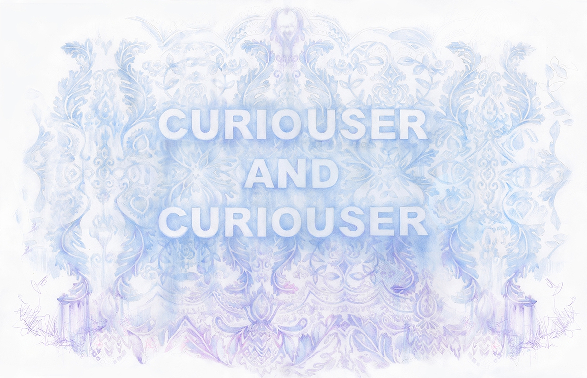 Amanda Manitach: Curiouser and Curiouser, 2020, Colored pencil on paper, 26 x 40 inches