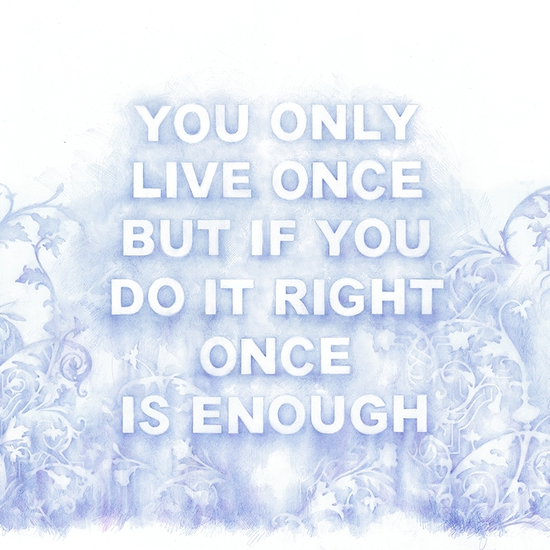 Amanda Manitach: Just Do It (YOU ONLY LIVE ONCE BUT IF YOU DO IT RIGHT ONCE IS ENOUGH — MAE WEST), 2022, Colored pencil on paper, 26 x 40 inches
