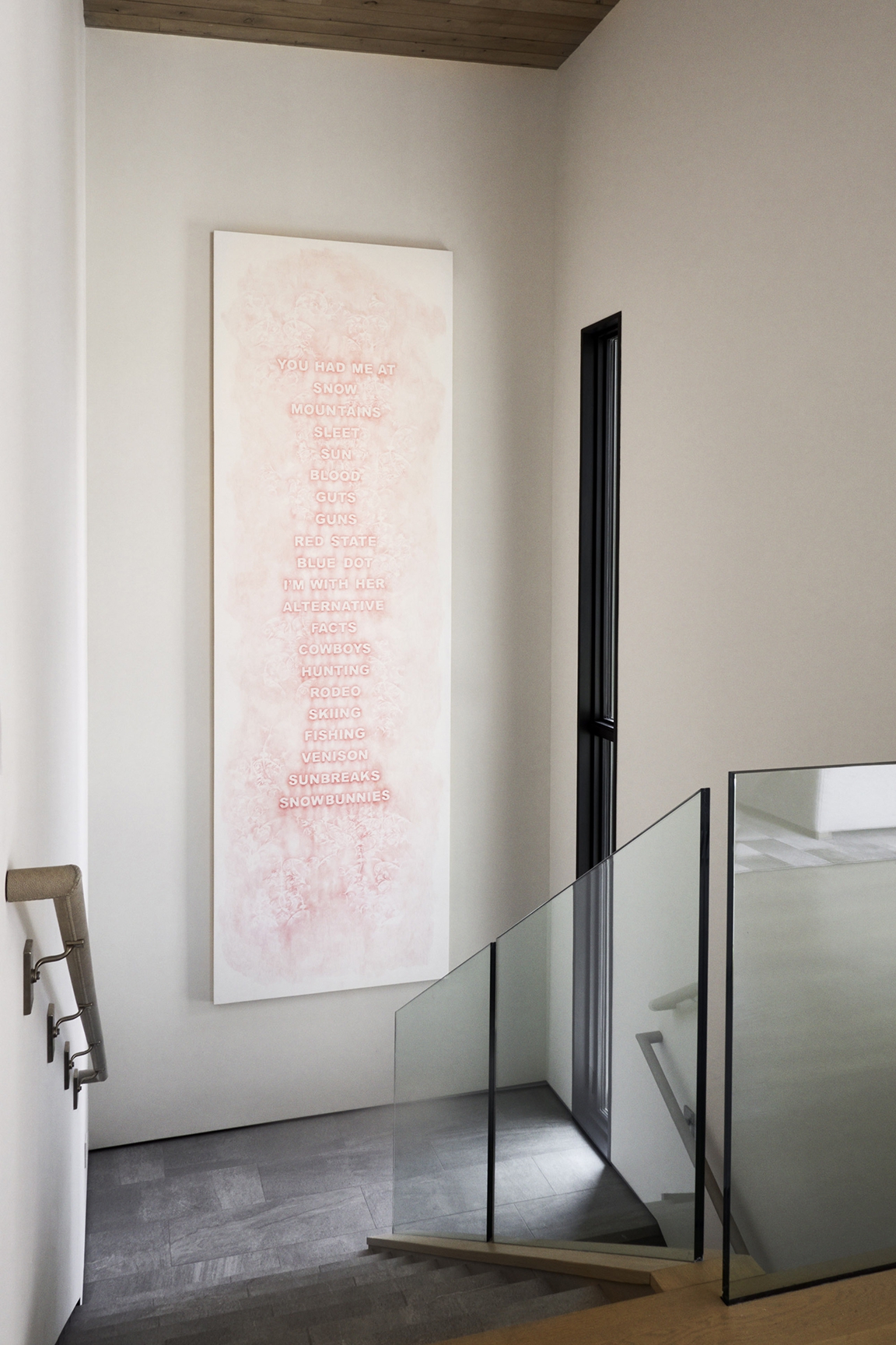 Amanda Manitach's large scale drawing installed in a private residence