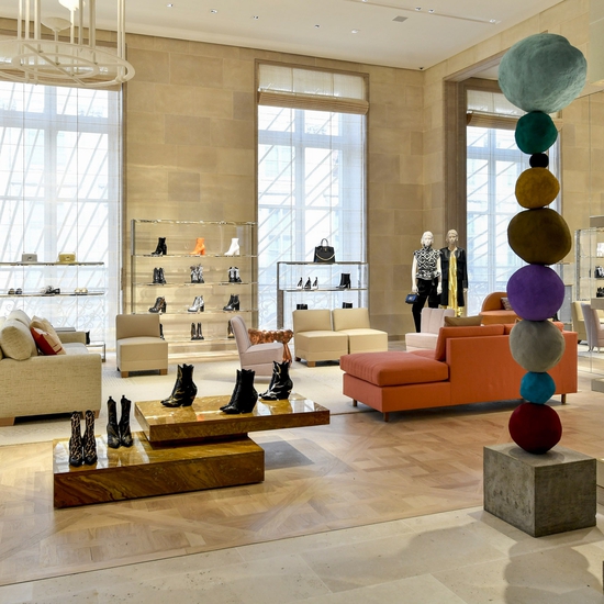 Installation view of Annie Morris's sculptures in Louis Vuitton, Palace Vendôme in Paris