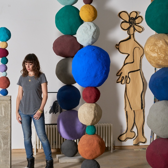 Annie Morris in her studio