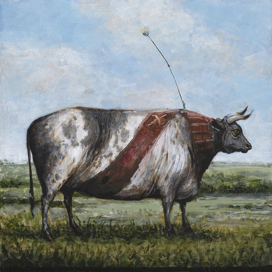 Ethan Murrow, Animal Lords and Ladies 1, 2024, Acrylic on Panel, 8 x 8 inches