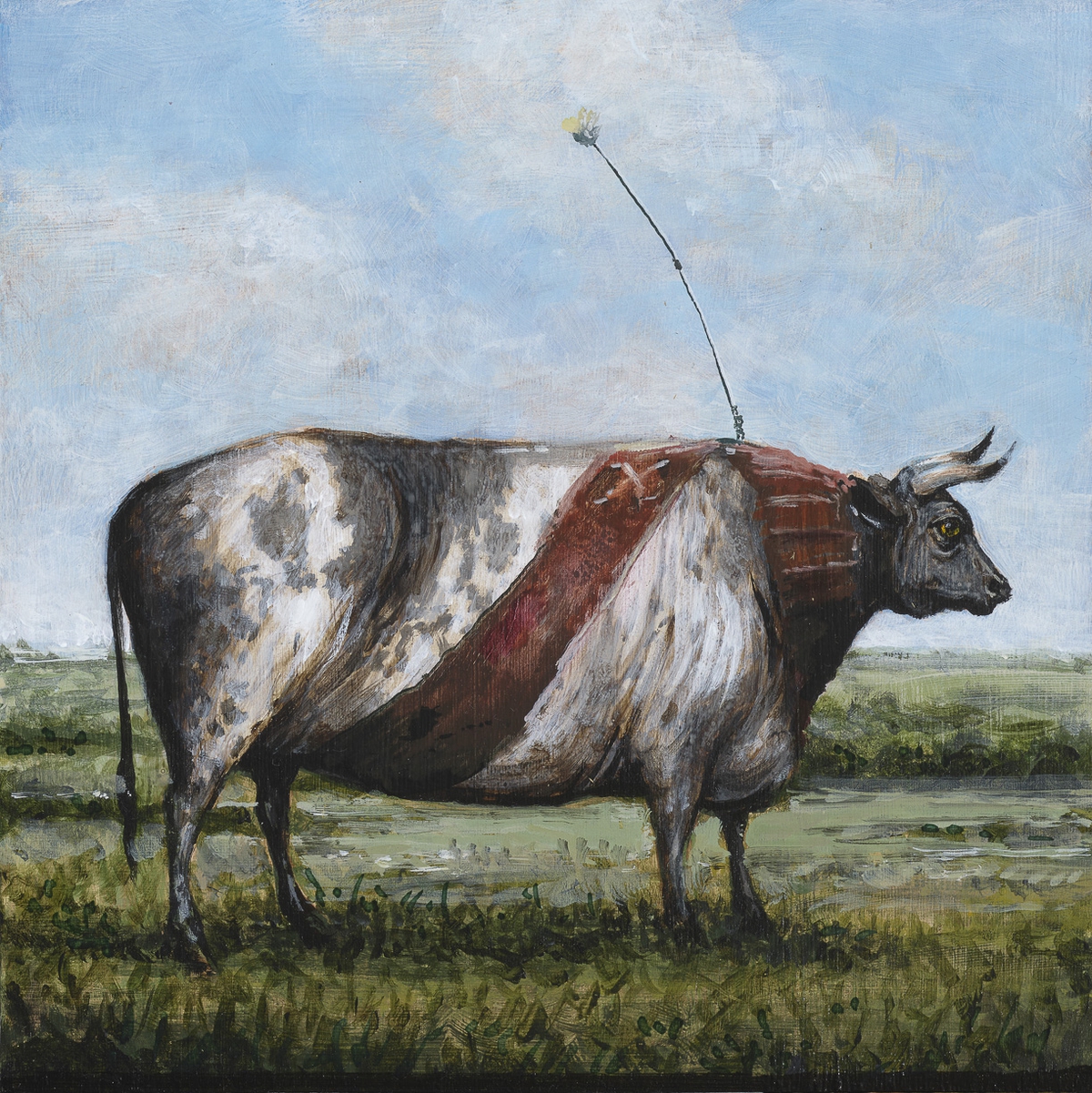 Ethan Murrow, Animal Lords and Ladies 1, 2024, Acrylic on Panel, 8 x 8 inches