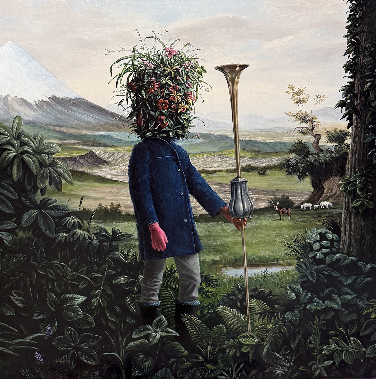 Ethan Murrow, Murmurs and Echoes, 2025, Acrylic on panel, 48 x 48 x 2 inches