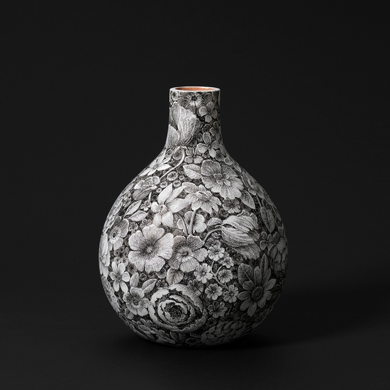 Ethan Murrow: Bumper, 2023, Ink and acrylic on ceramic, 14 x 10 x 10 inches