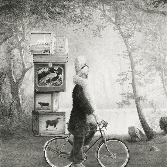Ethan Murrow, Linguist, 2025, Graphite on paper, 40 x 36 inches, Framed size 45 x 40.75 x 2 inches