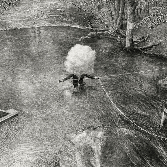 Ethan Murrow: Convene, 2021, Graphite on paper, 41 x 60 inches