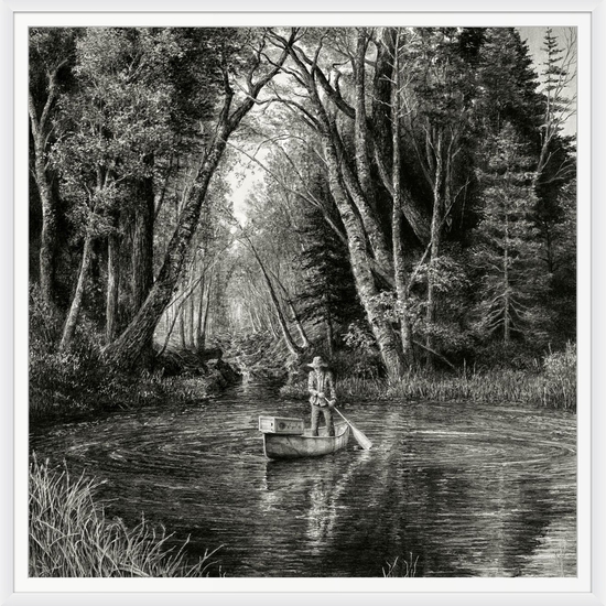 Ethan Murrow: Crossroads, 2023, Graphite on paper, 48 x 48 inches (framed dimensions: 52 x 52 x 2.25 inches)