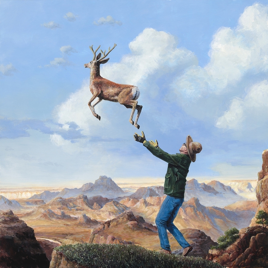 SOLD - Ethan Murrow, Fence Mend, 2025, Acrylic on panel, 48 x 48 x 2 inches
