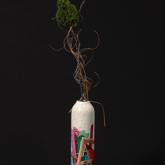 Ethan Murrow: Fluke, 2022, Acrylic and varnish on ceramic, 2022, 14 x 4 x 4 inches